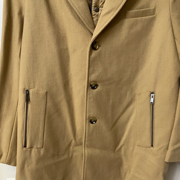 Sam Edelman Single Breasted Wool Blend Coat with Quilted Bib - Picture 6 of 12